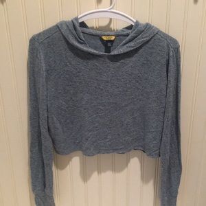 Prince & Fox women’s boxy pullover Cropped hoodie Long Sleeves size S soft blue